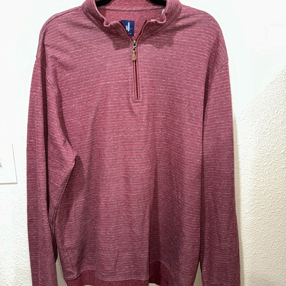 Johnnie-O Mens XXL 1/4 Zip Pullover Sweatshirt Maroon Long Sleeve
